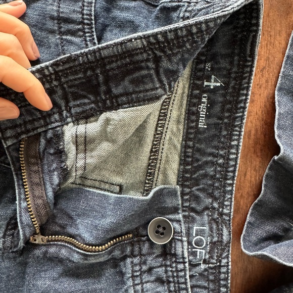 LOFT Women's Dark Gray Jean Shorts - Picture 3 of 7